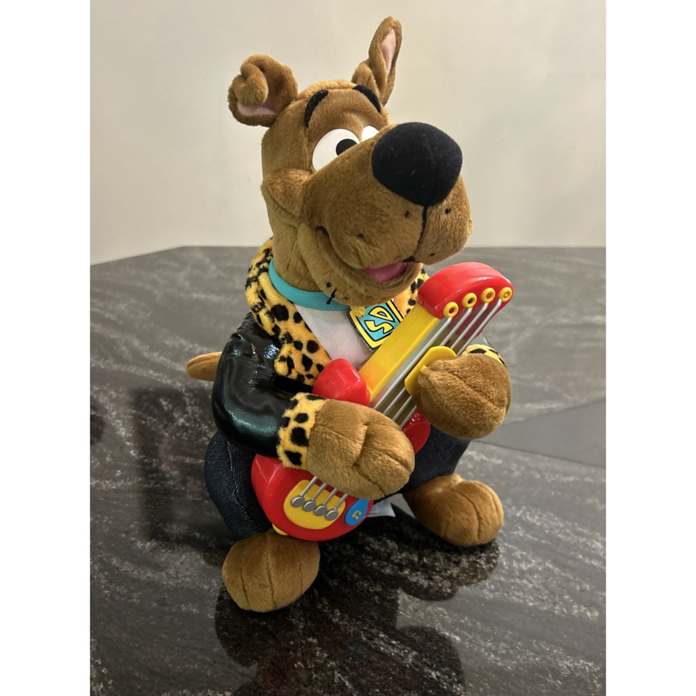 Rock n' Roll Scooby Doo 11" Plush Talking Musical Light Up Guitar 12x7